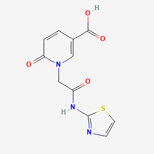 molecular formula C11H9N3O4S B1399177 6-Oxo-1-(thiazol-2-ylcarbamoylmethyl)-1,6-dihydro-pyridine-3-carboxylic acid CAS No. 1361112-15-3