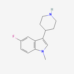 molecular formula C14H17FN2 B13991770 5-fluoro-1-methyl-3-(piperidin-4-yl)-1H-indole 