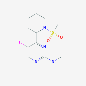 B1399182 [5-Iodo-4-(1-methanesulfonyl-piperidin-2-yl)-pyrimidin-2-yl]-dimethyl-amine CAS No. 1361116-02-0