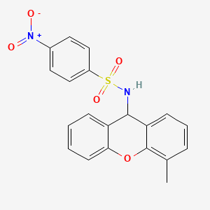 molecular formula C20H16N2O5S B13991838 N-(4-Methyl-9H-xanthen-9-yl)-4-nitrobenzene-1-sulfonamide CAS No. 7473-52-1