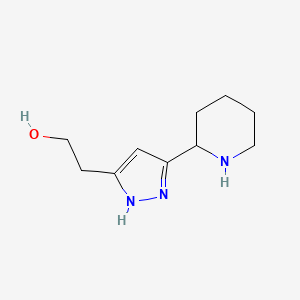 molecular formula C10H17N3O B1399186 2-(3-(Piperidin-2-yl)-1H-pyrazol-5-yl)ethanol CAS No. 1401561-62-3
