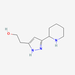 molecular formula C10H17N3O B1399186 2-(3-piperidin-2-yl-1H-pyrazol-5-yl)ethanol CAS No. 1401561-62-3