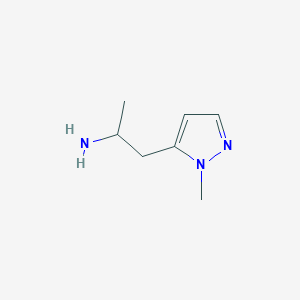 B1399187 [1-methyl-2-(1-methyl-1H-pyrazol-5-yl)ethyl]amine CAS No. 1378239-50-9