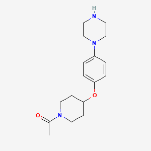molecular formula C17H25N3O2 B1399188 1-[4-(4-Piperazin-1-yl-phenoxy)-piperidin-1-yl]-ethanone CAS No. 1361116-33-7