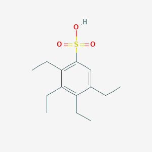 molecular formula C14H22O3S B13991913 2,3,4,5-Tetraethylbenzenesulfonic acid CAS No. 4681-81-6