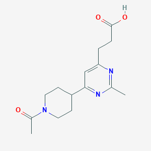 molecular formula C15H21N3O3 B1399193 3-[6-(1-Acetylpiperidin-4-yl)-2-methylpyrimidin-4-yl]propanoic acid CAS No. 1316217-62-5