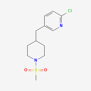 molecular formula C12H17ClN2O2S B1399195 2-Chloro-5-(1-methanesulfonyl-piperidin-4-ylmethyl)-pyridine CAS No. 1316225-93-0