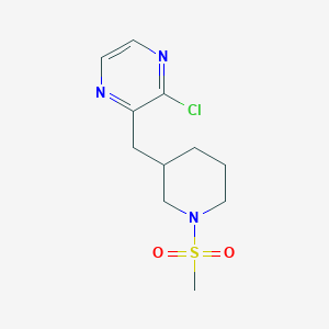 molecular formula C11H16ClN3O2S B1399198 2-Chloro-3-(1-methanesulfonyl-piperidin-3-ylmethyl)-pyrazine CAS No. 1316225-96-3