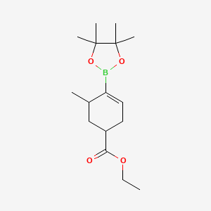 molecular formula C16H27BO4 B13992027 Ethyl 5-methyl-4-(4,4,5,5-tetramethyl-1,3,2-dioxaborolan-2-yl)cyclohex-3-ene-1-carboxylate 