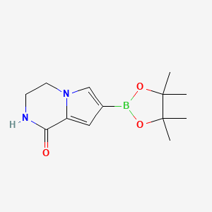 molecular formula C13H19BN2O3 B13992049 7-(4,4,5,5-tetramethyl-1,3,2-dioxaborolan-2-yl)-3,4-dihydropyrrolo[1,2-a]pyrazin-1(2H)-one 