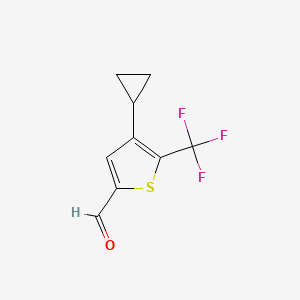 molecular formula C9H7F3OS B13992096 2-Thiophenecarboxaldehyde, 4-cyclopropyl-5-(trifluoromethyl)- 
