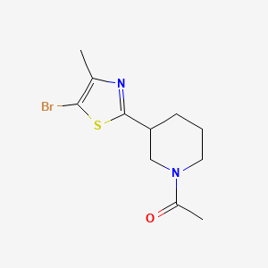 molecular formula C11H15BrN2OS B1399212 1-(3-(5-Bromo-4-methylthiazol-2-yl)piperidin-1-yl)ethanone CAS No. 1361116-89-3