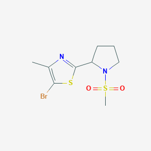 molecular formula C9H13BrN2O2S2 B1399213 5-Bromo-4-methyl-2-(1-(methylsulfonyl)pyrrolidin-2-yl)thiazole CAS No. 1361114-25-1