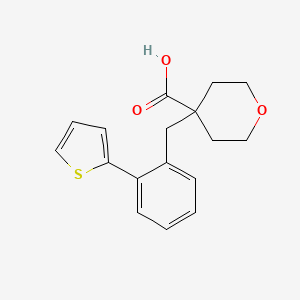 molecular formula C17H18O3S B1399215 4-(2-Thiophen-2-yl-benzyl)-tetrahydro-pyran-4-carboxylic acid CAS No. 1316221-73-4