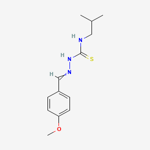 molecular formula C13H19N3OS B13992218 1-[(4-Methoxyphenyl)methylideneamino]-3-(2-methylpropyl)thiourea CAS No. 6622-87-3