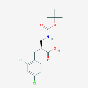 molecular formula C15H19Cl2NO4 B13992267 Boc-(s)-3-amino-2-(2,4-dichlorobenzyl)propanoic acid CAS No. 1260603-90-4