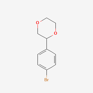 molecular formula C10H11BrO2 B13992301 2-(4-Bromophenyl)-1,4-dioxane 