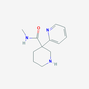 molecular formula C12H17N3O B1399236 N-甲基-3-(吡啶-2-基)哌啶-3-甲酰胺 CAS No. 1316227-46-9
