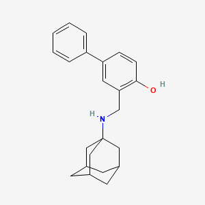 molecular formula C23H27NO B13992369 3-{[(Tricyclo[3.3.1.1~3,7~]decan-1-yl)amino]methyl}[1,1'-biphenyl]-4-ol CAS No. 57553-16-9