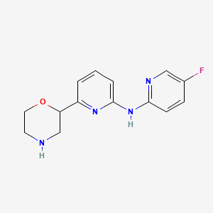molecular formula C14H15FN4O B1399237 (5-Fluoro-pyridin-2-yl)-(6-morpholin-2-yl-pyridin-2-yl)-amine CAS No. 1316219-58-5