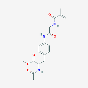 molecular formula C18H23N3O5 B13992372 Methyl 2-acetamido-3-[4-[[2-(2-methylprop-2-enoylamino)acetyl]amino]phenyl]propanoate CAS No. 76311-21-2
