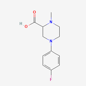 molecular formula C12H15FN2O2 B1399239 4-(4-Fluorophenyl)-1-methylpiperazine-2-carboxylic acid CAS No. 1316218-03-7