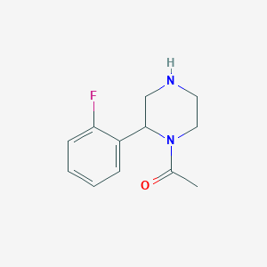 molecular formula C12H15FN2O B1399241 1-(2-(2-Fluorophenyl)piperazin-1-yl)ethanone CAS No. 1316217-77-2