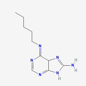 molecular formula C10H16N6 B13992423 N-Pentyl-5H-purine-6,8-diamine CAS No. 5436-35-1
