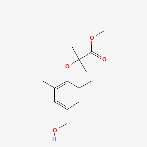 molecular formula C15H22O4 B13992434 Ethyl 2-(4-(hydroxymethyl)-2,6-dimethylphenoxy)-2-methylpropanoate 