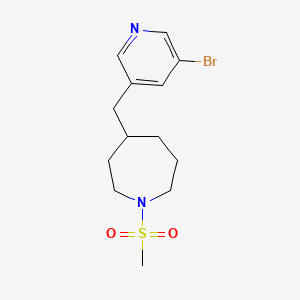 molecular formula C13H19BrN2O2S B1399250 4-((5-Bromopyridin-3-yl)methyl)-1-(methylsulfonyl)azepane CAS No. 1316221-93-8