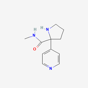 molecular formula C11H15N3O B1399251 N-methyl-2-(pyridin-4-yl)pyrrolidine-2-carboxamide CAS No. 1316222-92-0