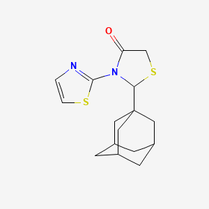 molecular formula C16H20N2OS2 B13992513 2-(1-Adamantyl)-3-(1,3-thiazol-2-yl)-1,3-thiazolidin-4-one CAS No. 70218-64-3
