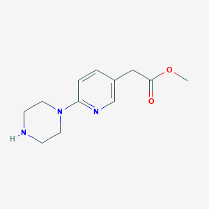 molecular formula C12H17N3O2 B13992528 Methyl 2-(6-(piperazin-1-YL)pyridin-3-YL)acetate 