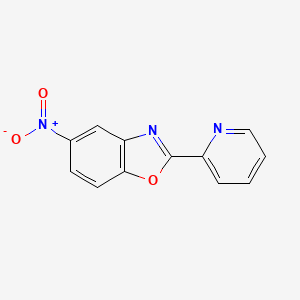 molecular formula C12H7N3O3 B13992535 Benzoxazole, 5-nitro-2-(2-pyridinyl)- CAS No. 61382-18-1