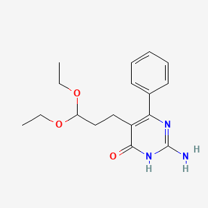 molecular formula C17H23N3O3 B13992550 2-Amino-5-(3,3-diethoxypropyl)-6-phenylpyrimidin-4(1h)-one CAS No. 93725-46-3