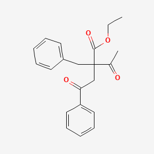 molecular formula C21H22O4 B13992557 Ethyl 2-acetyl-2-benzyl-4-oxo-4-phenylbutanoate CAS No. 6938-63-2