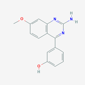 molecular formula C15H13N3O2 B13992558 3-(2-amino-7-methoxy-4-quinazolinyl)Phenol 