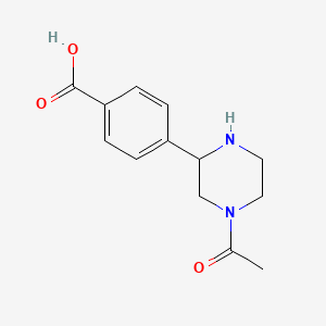 molecular formula C13H16N2O3 B1399256 4-(4-Acetylpiperazin-2-yl)benzoic acid CAS No. 1316221-78-9