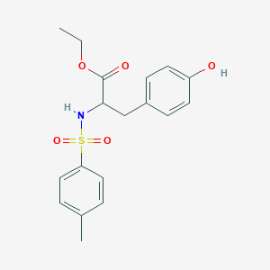 molecular formula C18H21NO5S B13992567 Ethyl 3-(4-hydroxyphenyl)-2-[(4-methylphenyl)sulfonylamino]propanoate CAS No. 58559-09-4
