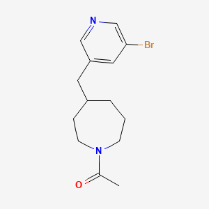 molecular formula C14H19BrN2O B1399257 1-(4-((5-Bromopyridin-3-yl)methyl)azepan-1-yl)ethanone CAS No. 1316227-45-8