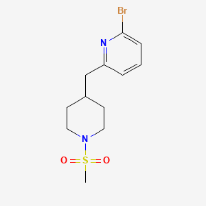 molecular formula C12H17BrN2O2S B1399258 2-Bromo-6-((1-(methylsulfonyl)piperidin-4-yl)methyl)pyridine CAS No. 1316221-45-0