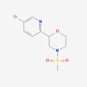 molecular formula C10H13BrN2O3S B1399259 2-(5-Bromo-pyridin-2-yl)-4-methanesulfonyl-morpholine CAS No. 1316223-19-4