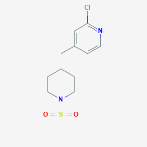 molecular formula C12H17ClN2O2S B1399260 2-Chloro-4-((1-(methylsulfonyl)piperidin-4-yl)methyl)pyridine CAS No. 1316225-95-2