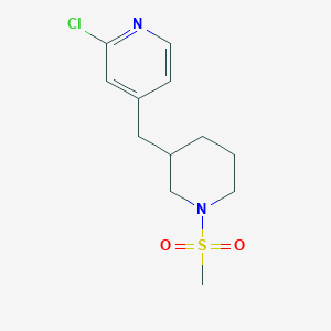 molecular formula C12H17ClN2O2S B1399262 2-Chloro-4-((1-(methylsulfonyl)piperidin-3-yl)methyl)pyridine CAS No. 1316217-48-7