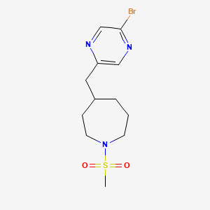 molecular formula C12H18BrN3O2S B1399264 4-(5-Bromo-pyrazin-2-ylmethyl)-1-methanesulfonyl-azepane CAS No. 1316225-97-4