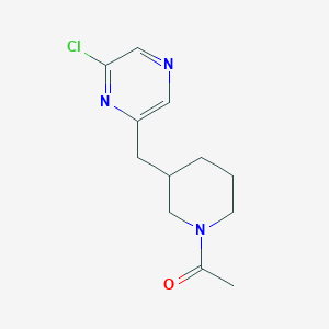 molecular formula C12H16ClN3O B1399265 1-(3-((6-Chloropyrazin-2-yl)methyl)piperidin-1-yl)ethanone CAS No. 1316223-64-9