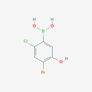molecular formula C6H5BBrClO3 B13992659 (4-Bromo-2-chloro-5-hydroxyphenyl)boronic acid 