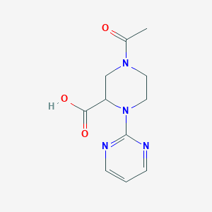 B1399266 4-Acetyl-1-(pyrimidin-2-yl)piperazine-2-carboxylic acid CAS No. 1316219-46-1