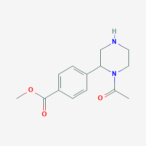 molecular formula C14H18N2O3 B1399268 Methyl 4-(1-acetylpiperazin-2-yl)benzoate CAS No. 1316218-72-0