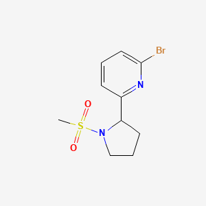 molecular formula C10H13BrN2O2S B1399270 2-Bromo-6-(1-(methylsulfonyl)pyrrolidin-2-yl)pyridine CAS No. 1316218-67-3